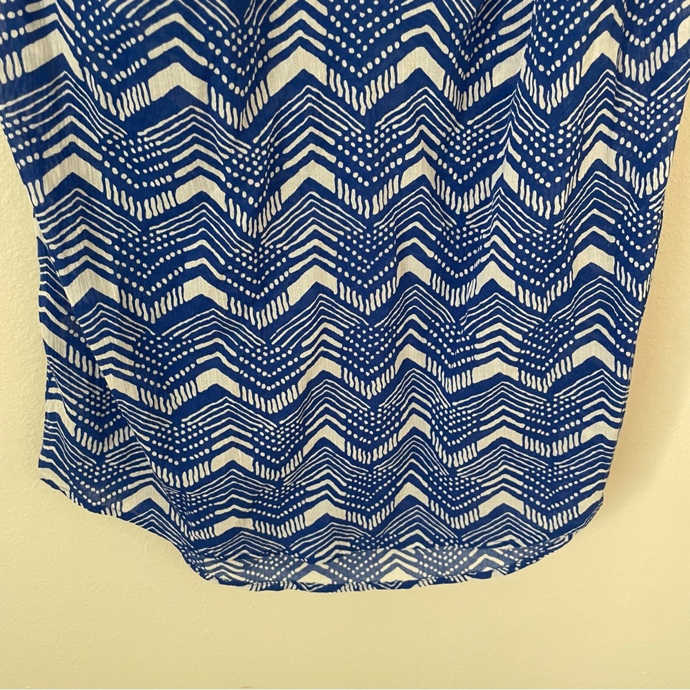 J. Crew Crepe Blue White Chevron Zig Zag Swim Coverup Women’s Small - Picture 6 of 10